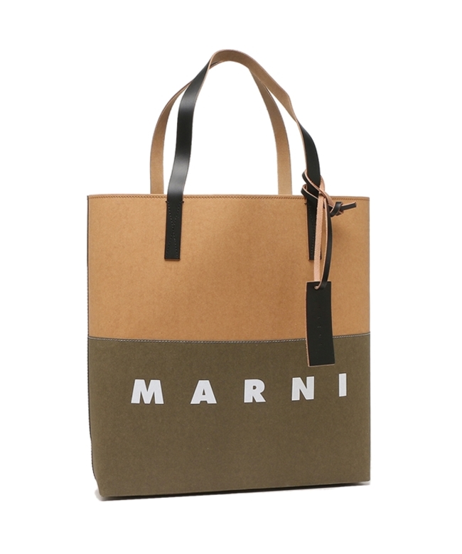 MARNI マルニ ×吉田カバン チェック柄ナイロントートバッグ ブラウン