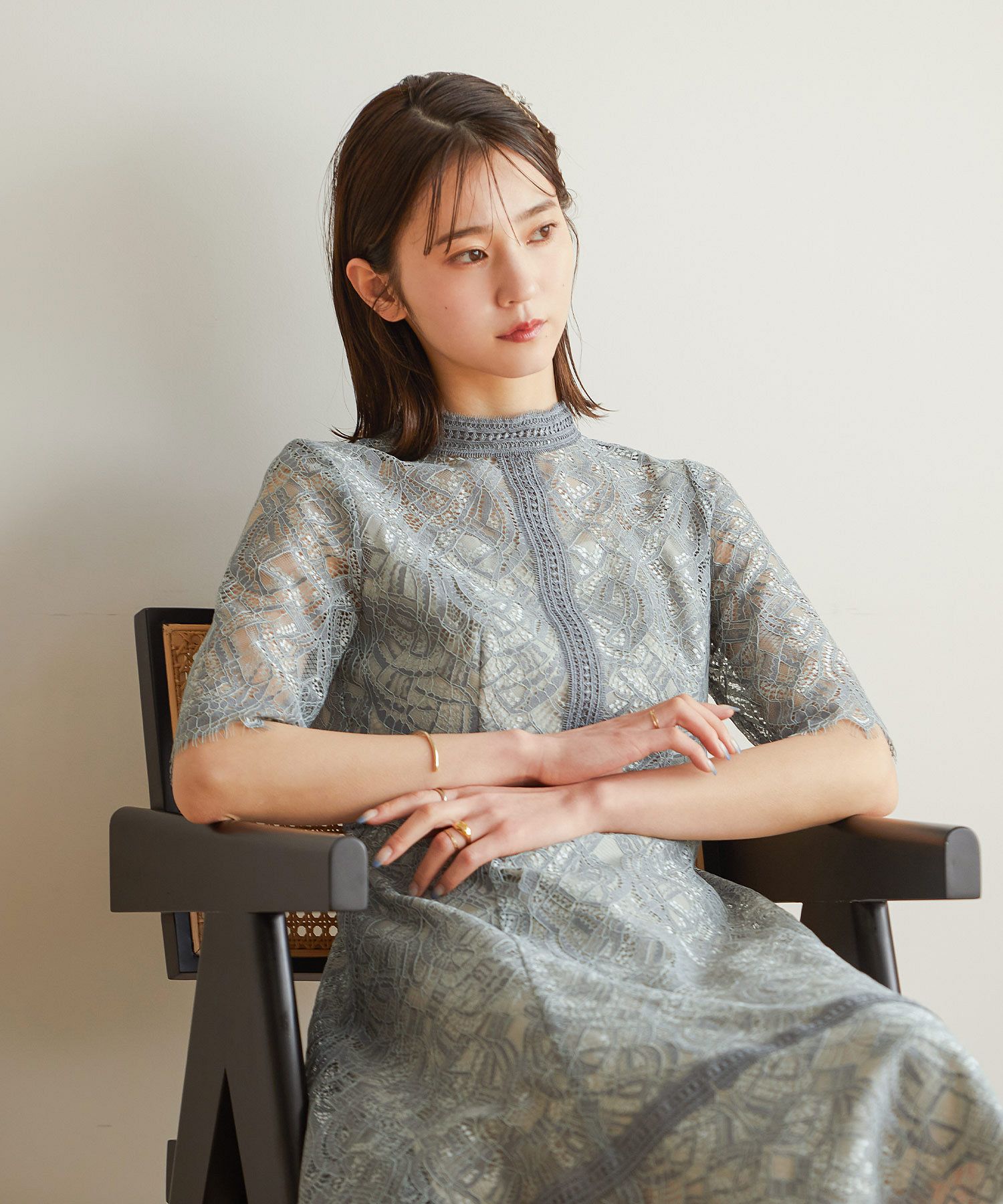 クーポン】【セール20%OFF】ニアナ niana 配色レース×ハシゴ