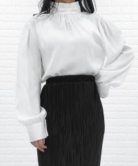 Lace Ladies/レースレディース Lace Ladies ハイネック ボリューム袖 シアーブラウス/504585853