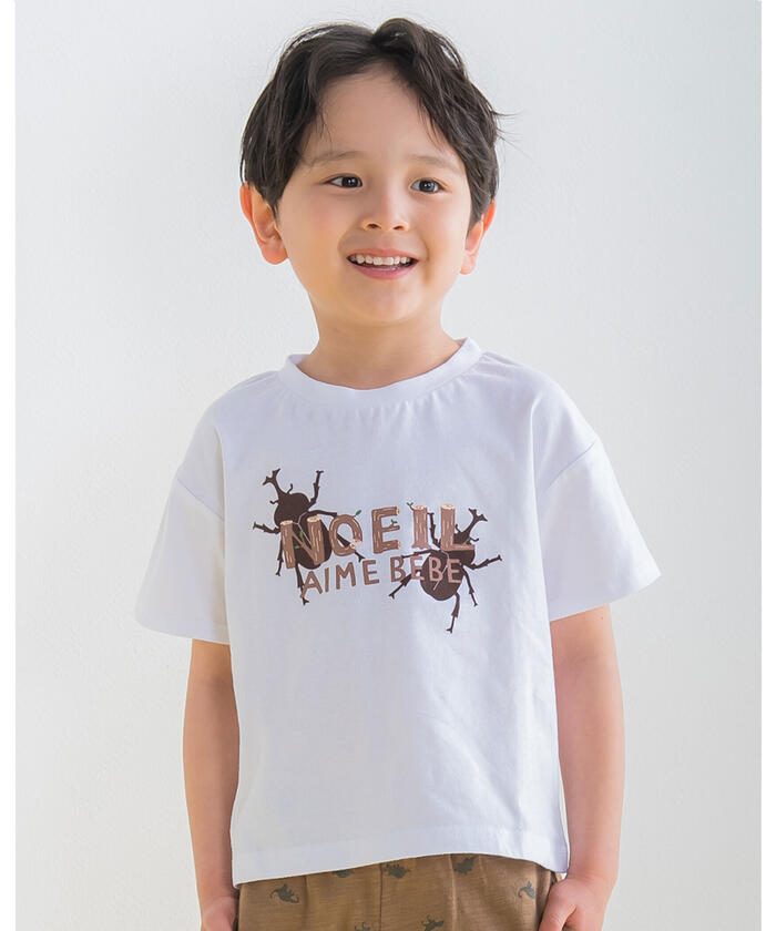 昆虫 カブトムシ プリント 天竺 Tシャツ (80~130cm)(504579233