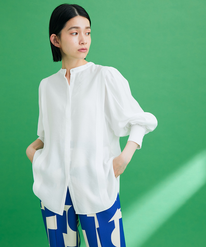 ADAM ET ROPÉ (F)lightバンドカラーシャツ アウトレット店舗・WEB限定】3WAYレイヤード風バンドカラー
