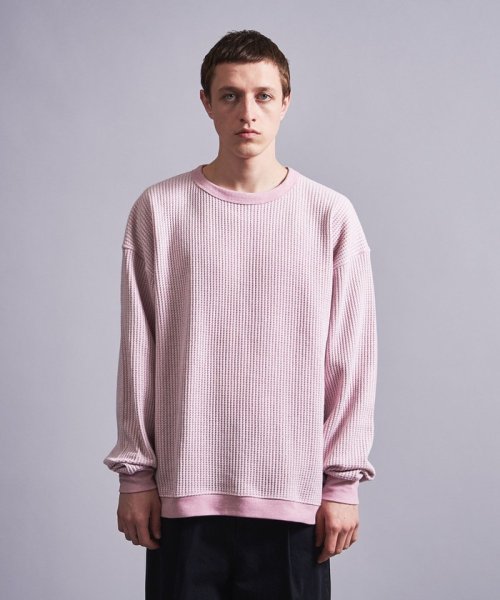 <monkey time> MIX WAFFLE CREW NECK/カットソー