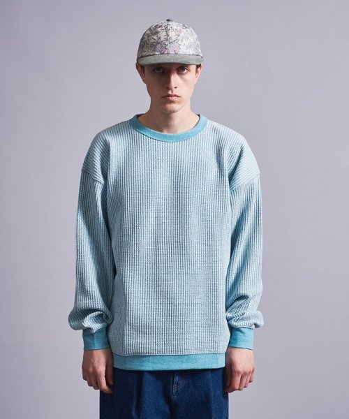 ＜monkey time＞ MIX WAFFLE CREW NECK/カットソー