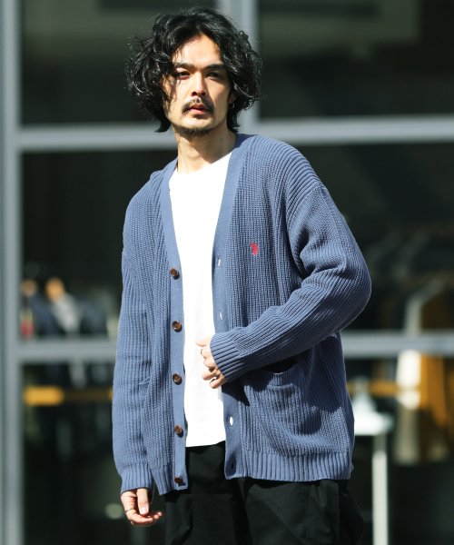 セール Us Polo Assn ユーエスポロアッスン ブランド別注オーバーサイズニットカーディガン メンズ ニット カーディガン Cardigan ロング オ ジギーズショップ Jiggys Shop D Fashion