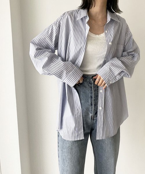 El mar(エルマール)ストライプルーズシャツ