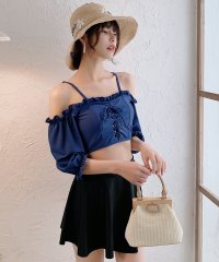 TeddyShop/水着 オフショルダー2WAYバックフリルビキニ+スカート 2点セット/504456914