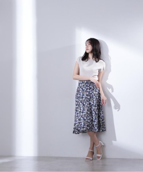 セール 花柄プリントフレアスカート ナチュラルビューティーベーシック Natural Beauty Basic D Fashion
