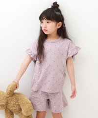 devirock/ガールズ フリル半袖パジャマ 子供服 キッズ 女の子 ルームウェア 半袖ルームウェア パジャマ /504589658