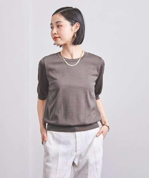 お中元 UNITED ARROWS ハイゲージ ショートスリーブ クルーネック プルオーバー ユナイテッドアローズ アウトレット トップス ニット ブルー グレー ネイビー chitv.tv