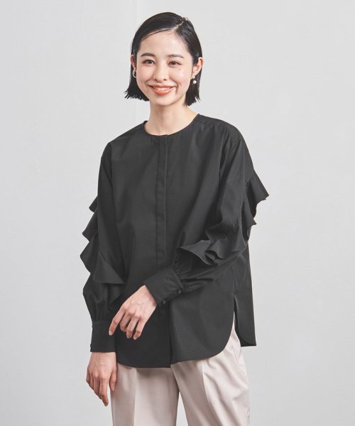 ＜UNITED ARROWS＞ラッフル ノーカラー シャツ W