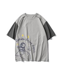 HOOK/フック HOOK 【HOOK】【新作】宇宙飛行士プリント袖切り替え半袖tシャツ オーバーサイズ/504589996