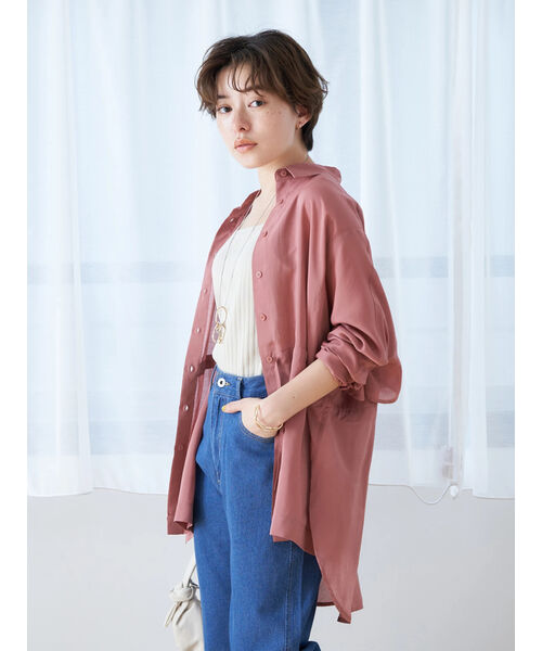 クーポン】【セール 50%OFF】BIGシルエットシアーシャツ