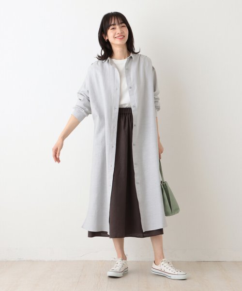 クーポン ヘンプ混シャツワンピース アフタヌーンティー リビング Afternoon Tea Living D Fashion