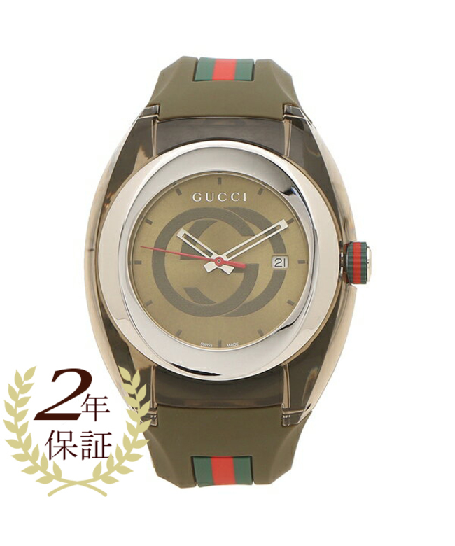 グッチ 時計 メンズ シンク46mm クォーツ グリーン GUCCI YA137106