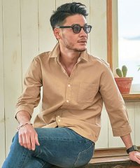 CavariA/キャバリア CavariA CavariA レギュラーカラー7分袖パナマシャツ メンズ ブランド 7分袖 七分袖 大人 ファッション 春 夏 薄手 無地 ストラ/504595070