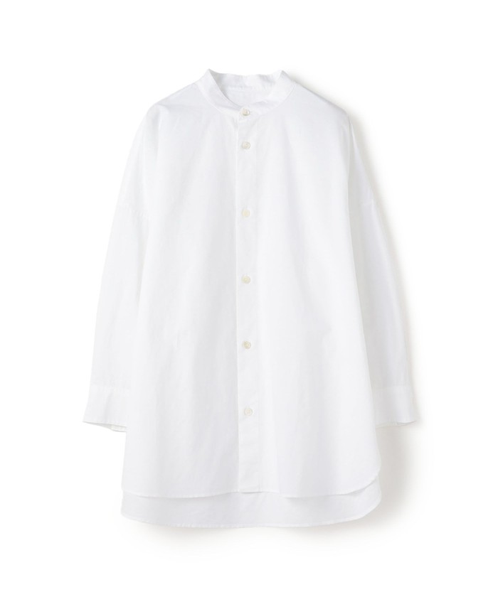 セール 30%OFF】コットンリネンブロード スタンドカラーシャツ