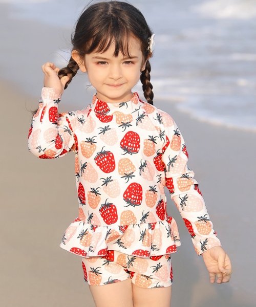 セール キッズ 水着 女の子 セパレート ラッシュガード 長袖 トップス テディショップ Teddyshop D Fashion