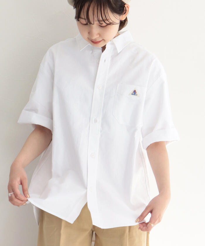 ブラウス シャツ 「mahagrid/マハグリッド」MGD OXFORD HALF SLEEVE SHIRTS/オックスフォード シャツ レディース MAHAGRID ブラウス シャツ 「mahagrid/マハグリッド」MGD OXFORD