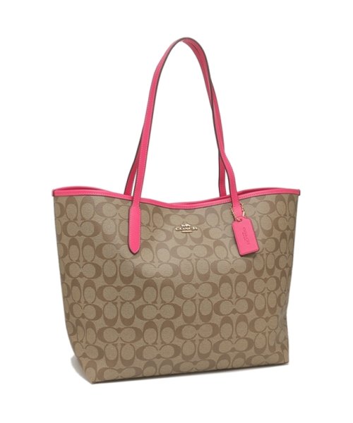 コーチ アウトレット トートバッグ シグネチャー ベージュ ピンク レディース Coach 5696 Imtvy コーチ Coach D Fashion