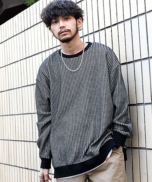 CavariA【キャバリア】リブ入り長袖ジップ ブラック キャバリア CavariA CavariA ゴブランルーズシルエットJKT （BLK