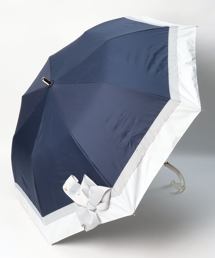 晴雨兼用折りたたみ日傘 ”ビジューリボン”(504490357
