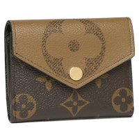 LOUIS VUITTON/ルイ ヴィトン Louis Vuitton 三つ折り財布 ポルトフォイユゾエ モノグラム ジャイアント リバース キャンバス ブラウン レディース LOUIS /504605505