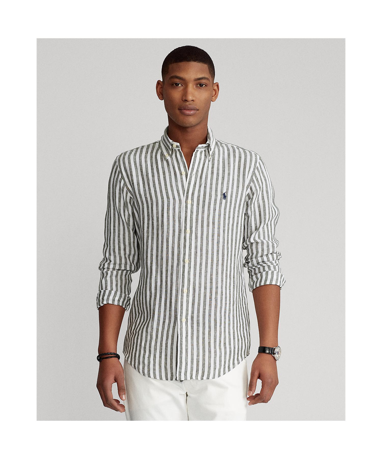 クラシック フィット ストライプド リネン シャツ(504608121) | POLO