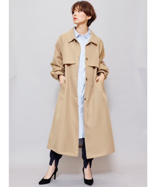 セール8 Off ボリュームスリーブコート レディース アウター ウエストベルト スプリングコート ミリアンデニ Mili An Deni D Fashion