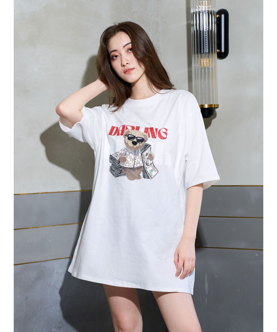 ダーリッチ darich DベアヴィンテージTシャツ 半袖Tシャツ ワンピース ダーリッチ Darich DベアヴィンテージTシャツ （ホワイト