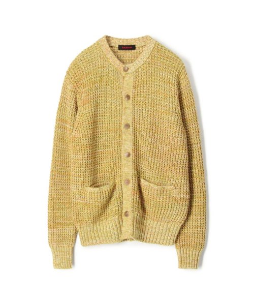CABaN コットンカシミヤミックスワッフル クルーネックカーディガン
