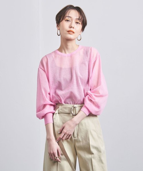 <UNITED ARROWS>シアー ボリュームスリーブ ニット W