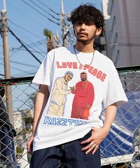 razz/RAZZIS ラブ&ピースプリントクルーネック半袖Tシャツ メンズ RAZZIS ラズ ブランド おしゃれ 大人 カジュアル トップス カットソー 半袖 韓国フ/504616148