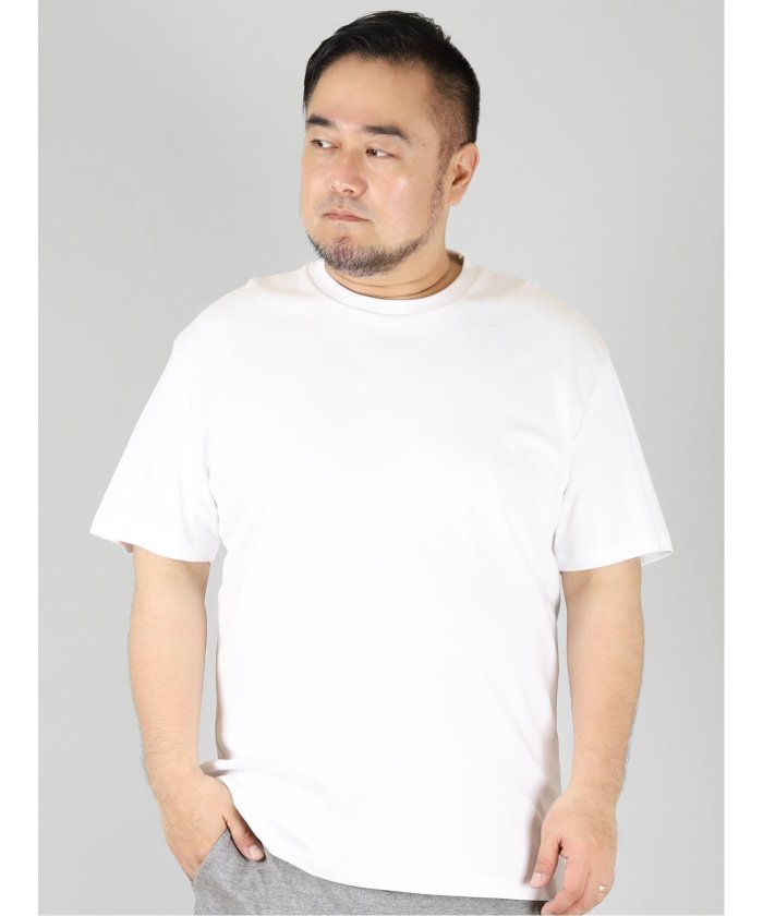 大きいサイズ グランバック GRAND－BACK スムース スロープネック半袖Tシャツ GRAND-BACK 年末のプロモーション大特価 一番人気物