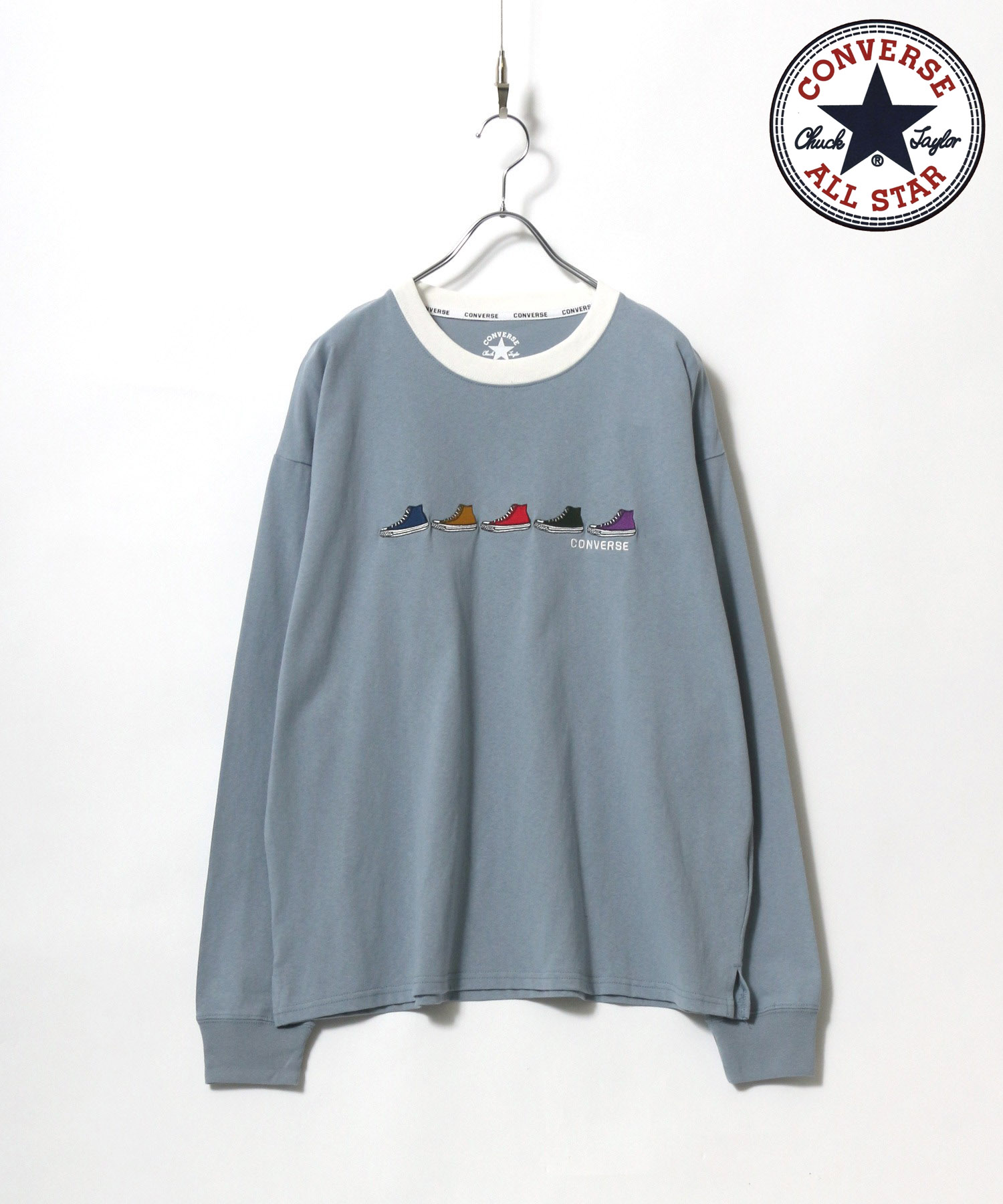 クーポン】【CONVERSE】コンバース 5足シューズ 長袖 Tシャツ クーポン】【CONVERSE】コンバース 5足シューズ 長袖 Tシャツ
