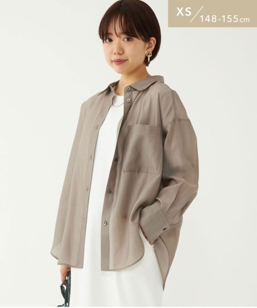 【WEB限定】［ XS /H148－155cm］シアー ローン オーバー シャツ
