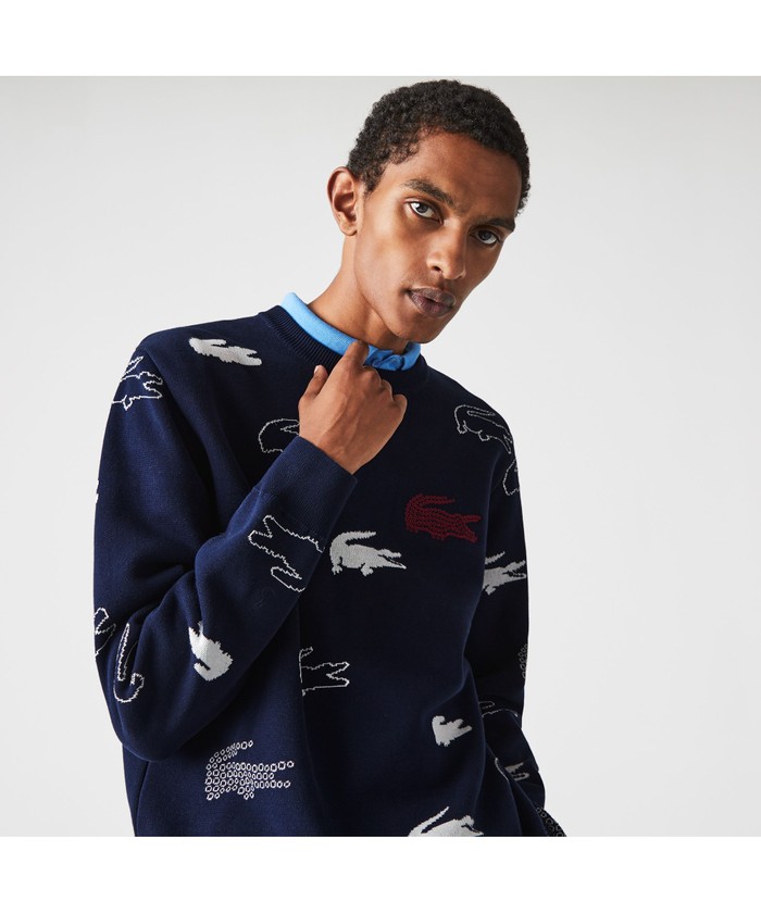 【BOSS】カラーブロックデザイン オーガニックコットン セーター メンズ BOSS】カラーブロックデザイン オーガニックコットン セーター