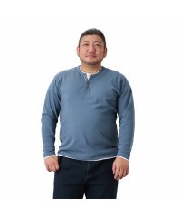 MAC HOUSE(men)/NAVY ネイビー [大きいサイズ] オーガニックコットン フェイクレイヤードヘンリーネックTシャツ キングサイズ MH/03810FW－K/504615724