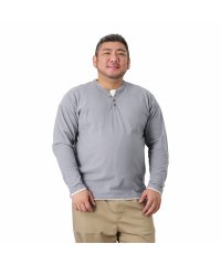 MAC HOUSE(men)/NAVY ネイビー [大きいサイズ] オーガニックコットン フェイクレイヤードヘンリーネックTシャツ キングサイズ MH/03810FW－K/504615724