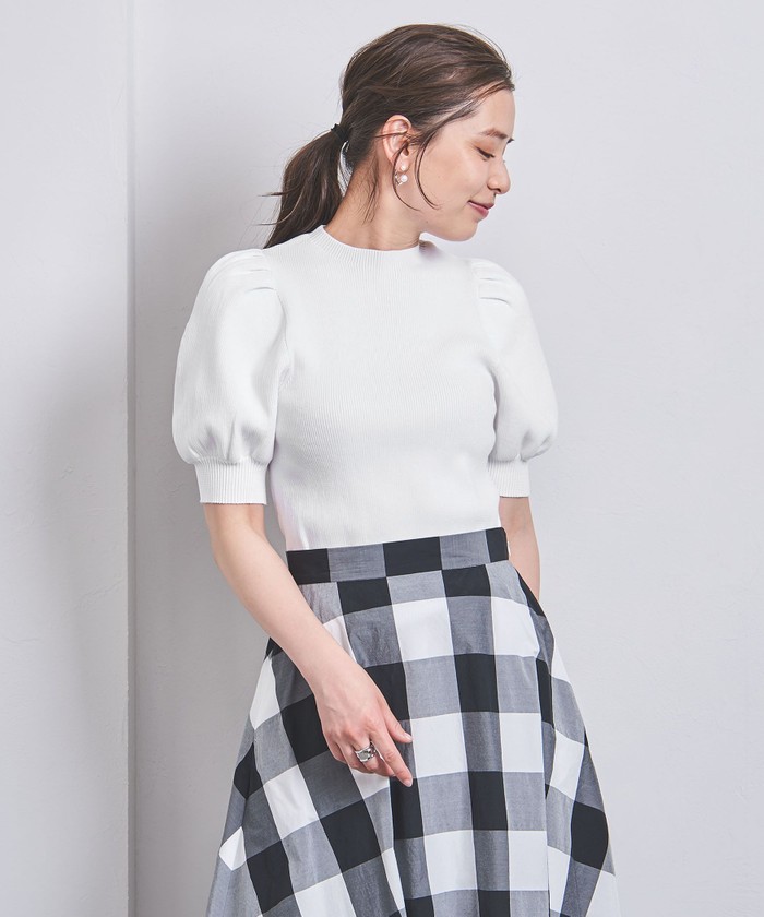 FREE SIZE正規品! UNITED ARROWS P ペプラム ショートスリーブ ニット お得なセール価格 P arrows ニット united ショートスリーブ ペプラム Tシャツ/カットソー(半袖/袖なし)