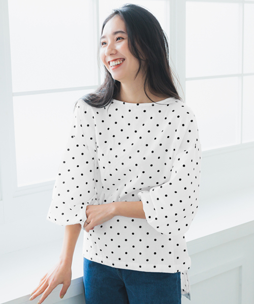 シワ感ドットブラウス(504542646) | コカ(coca) - d fashion