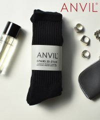 ANVIL/【ANVIL】「消臭加工」パイル 3足セット 3パック クルー ソックス 靴下  /3P Crew Socks/ANS050 アンビル アンヴィル/504600523