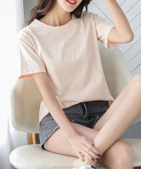 Amulet/シンプル半袖Tシャツ　おしゃれ 可愛い シンプルデザイン ウエストイン 合わせやすい 無地  春 夏 秋 レディース/504625665