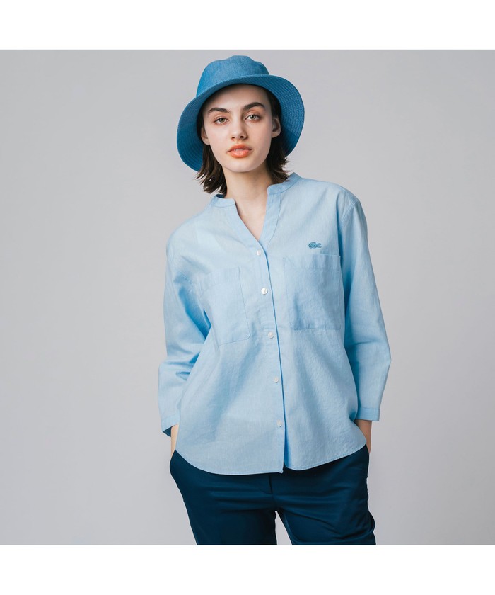 LACOSTE ラコステ リネンコットン 5分袖シャツ CF4738-99