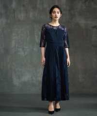 DRESS+/ワンピース ドレス レース袖 ミモレ丈 結婚式 披露宴 食事会/504629379