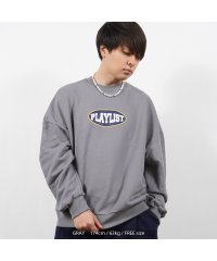 1111clothing/オーバーサイズ スウェット メンズ トレーナー レディース ◆PLAYLIST ロゴ スウェットシャツ◆ ビッグシルエット プルオーバー 長袖 トップス 綿10/504631312