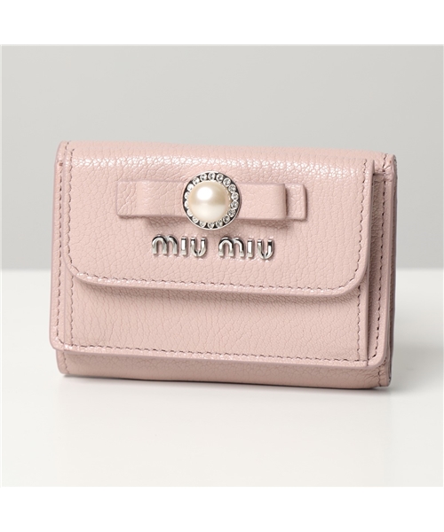 【大特価】miumiu 三つ折り財布　ミニ財布　ピンク　ミュウミュウ