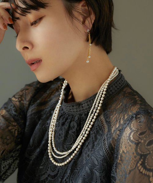ネックレス レディース パール 結婚式 アクセサリー 3連ネックレス オケージョン パールネックレス プレゼント ジュエリー ゴールド パーティー 大人 フォー ニアナ Niana D Fashion