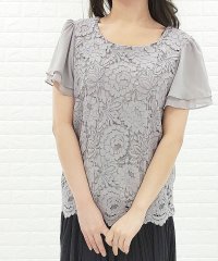 Lace Ladies/シフォンレース半袖ブラウス/504633505