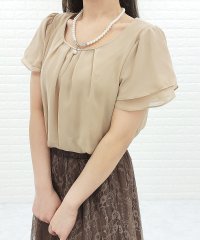 Lace Ladies/シフォンレース半袖ブラウス/504633508