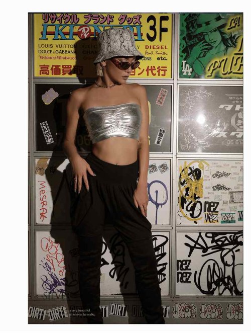 キラキラ 派手 ブラトップ チューブトップ ベアトップ インナー チューブトップ ボムシェル Bombshell D Fashion